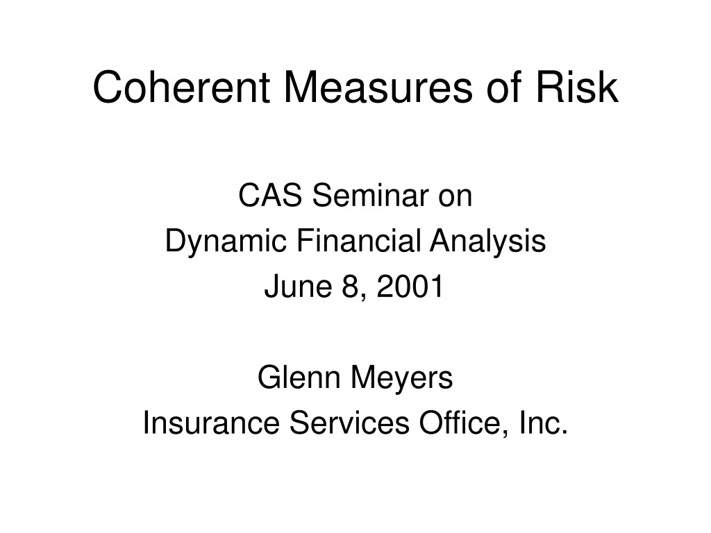 coherent measures of risk