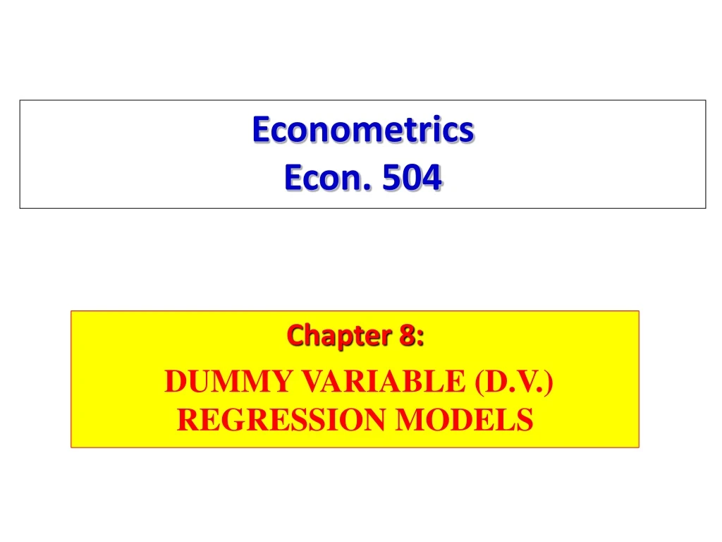 econometrics econ 504