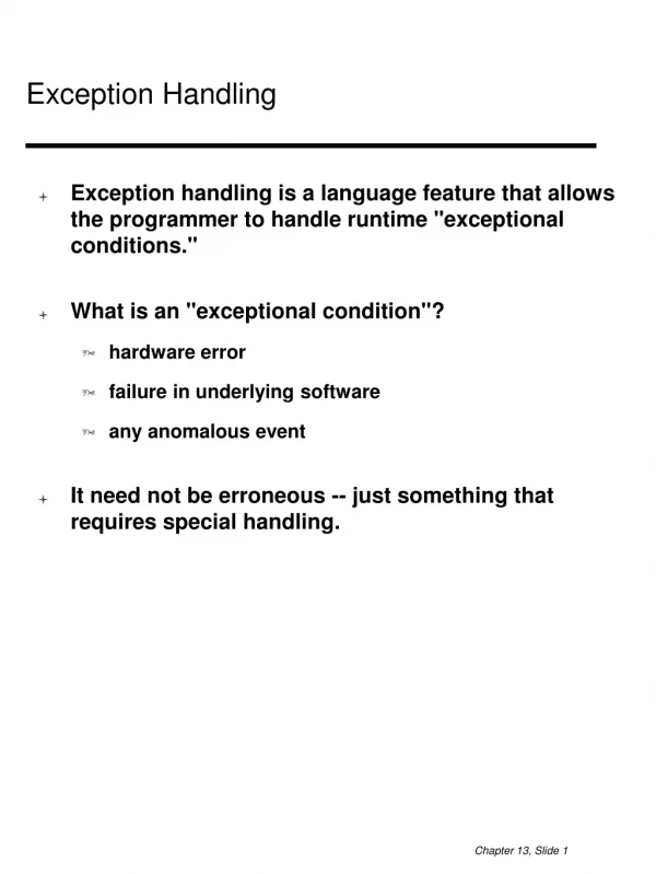 Exception Handling