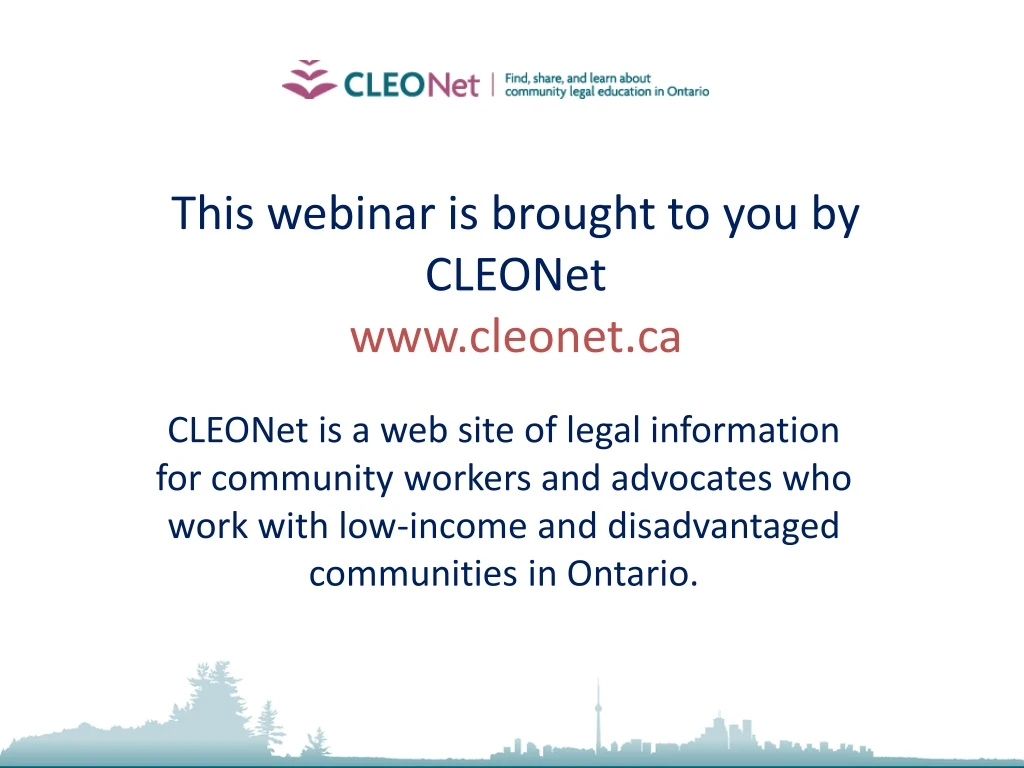 this webinar is brought to you by cleonet