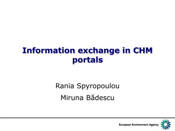Information exchange in CHM portals