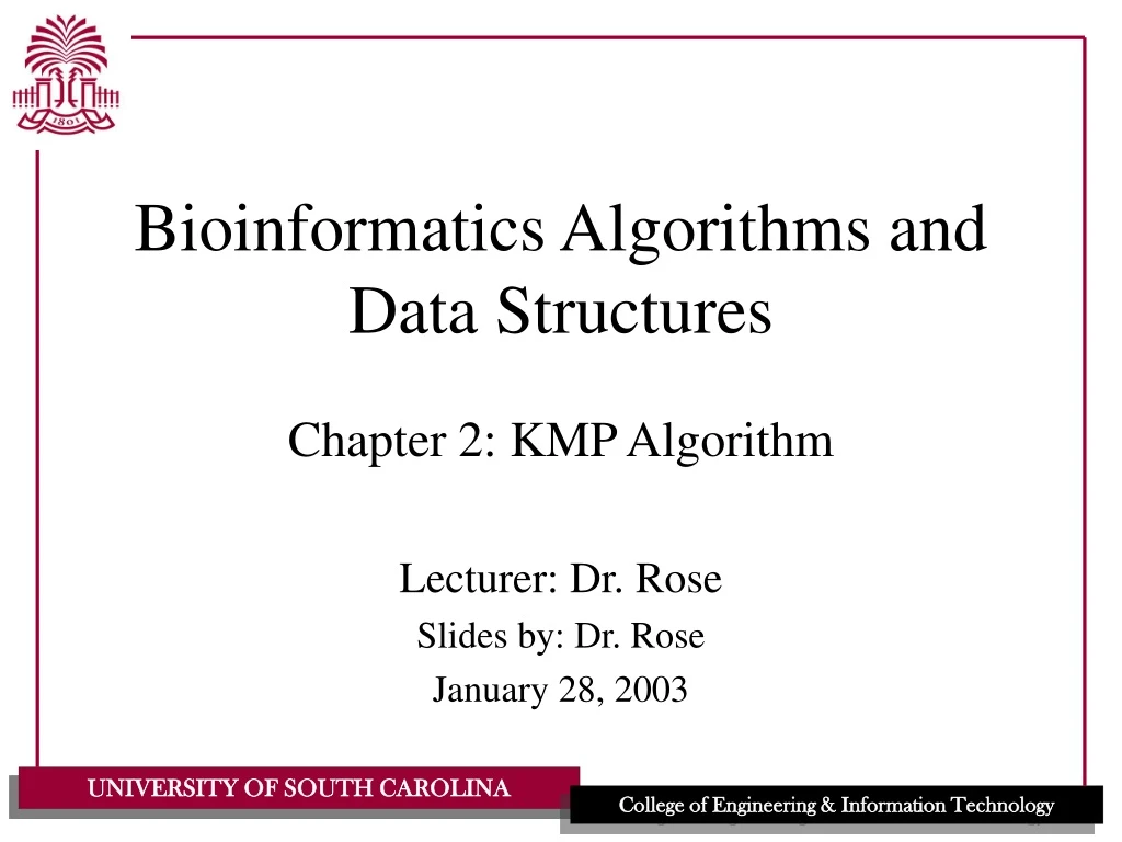 bioinformatics algorithms and data structures