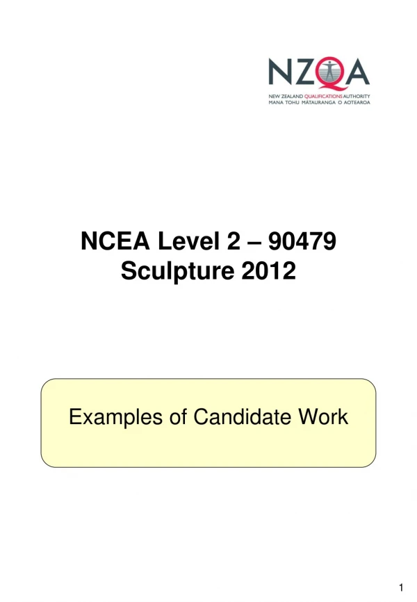 NCEA Level 2 – 90479 Sculpture 2012
