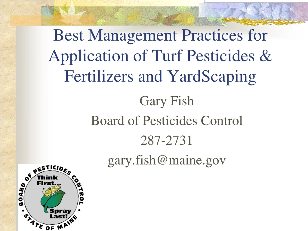 best management practices for application of turf pesticides fertilizers and yardscaping