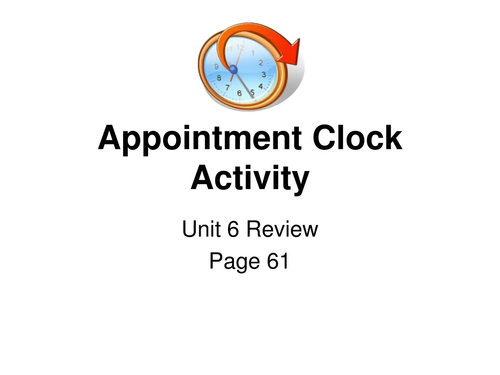 appointment clock activity