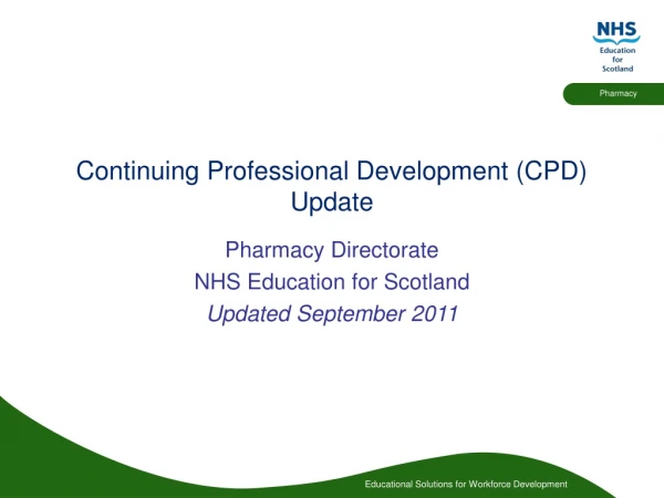 Continuing Professional Development (CPD)  Update