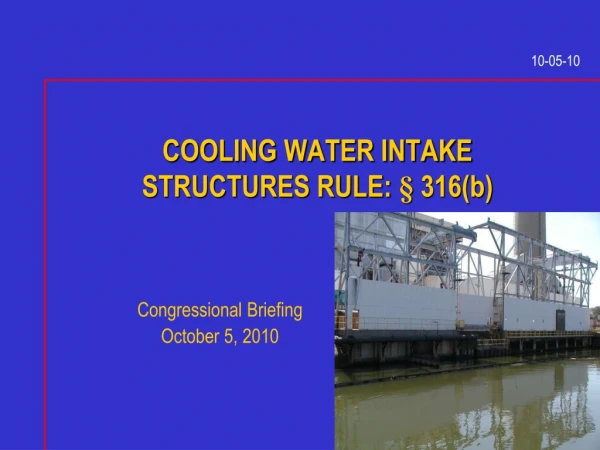 COOLING WATER INTAKE STRUCTURES RULE: § 316(b)