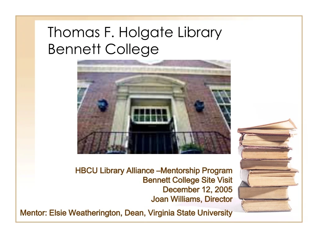 thomas f holgate library bennett college