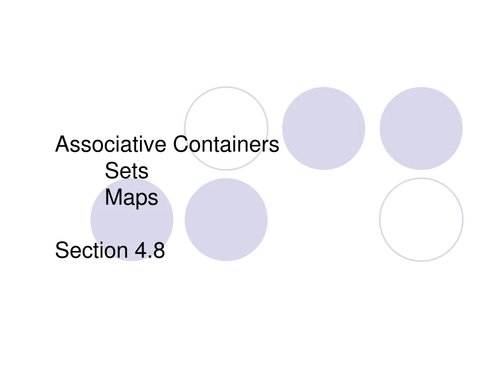 associative containers sets maps section 4 8