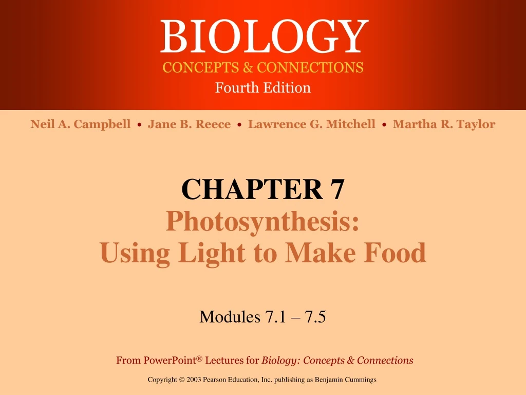 chapter 7 photosynthesis using light to make food