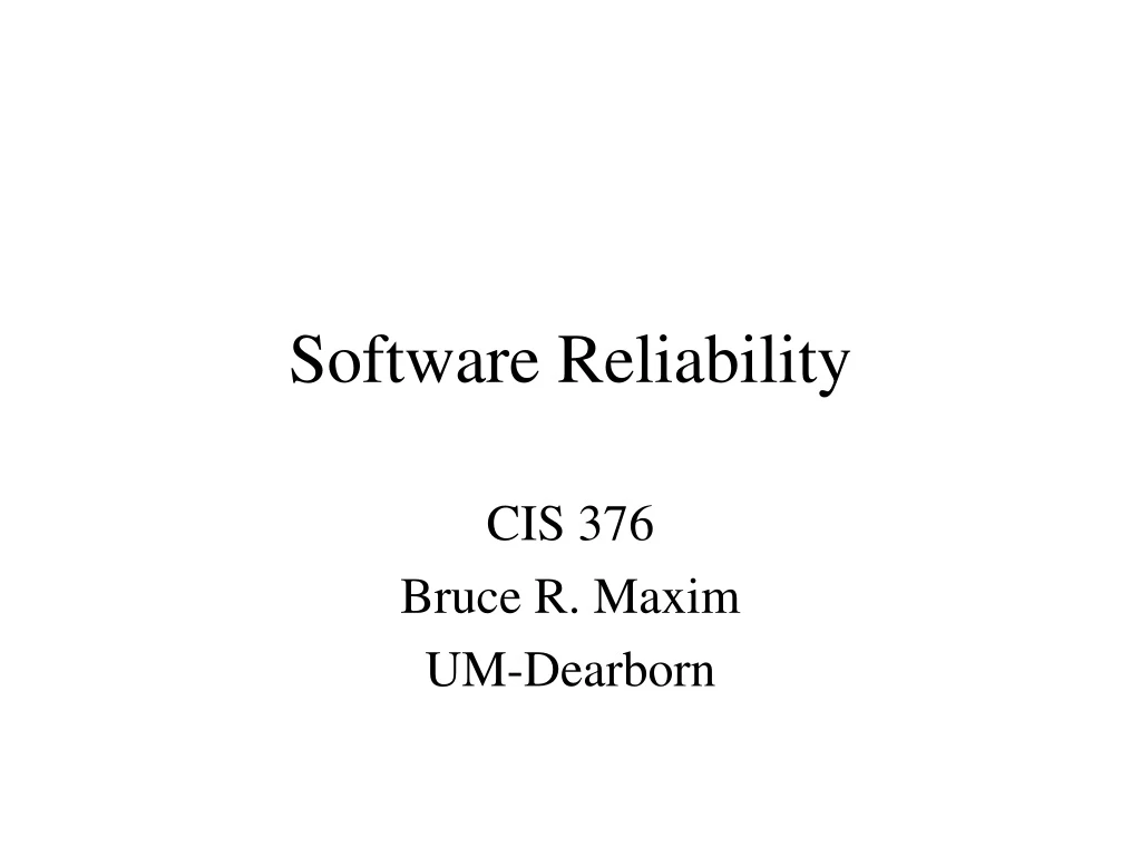 software reliability