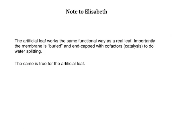 Note to Elisabeth