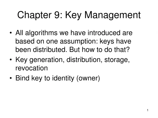 Chapter 9: Key Management