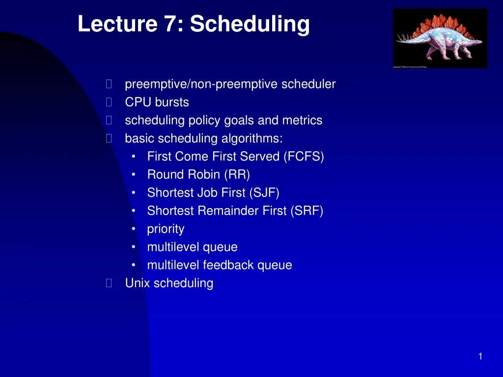 lecture 7 scheduling