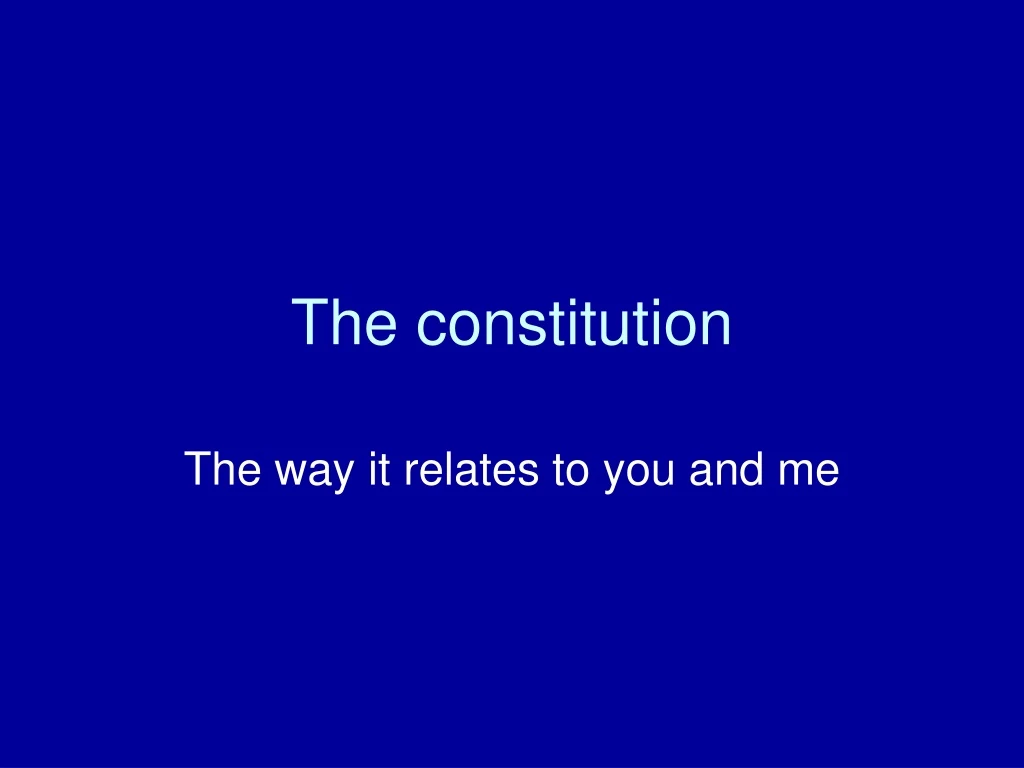 the constitution