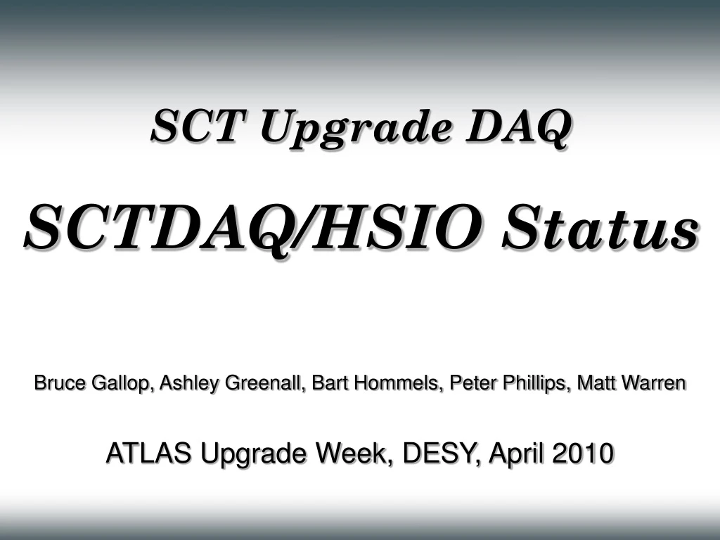 sct upgrade daq sctdaq hsio status