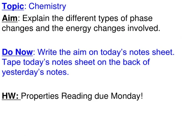 Topic : Chemistry