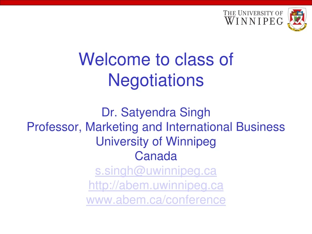 welcome to class of negotiations dr satyendra