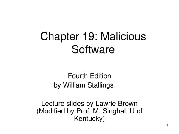 Chapter 19: Malicious Software