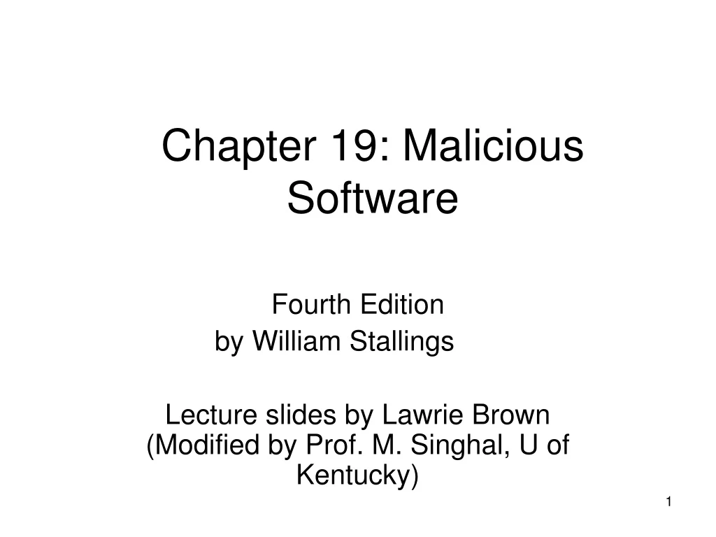 chapter 19 malicious software