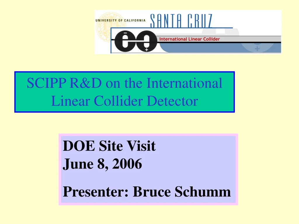 scipp r d on the international linear collider