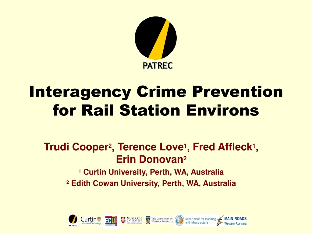 interagency crime prevention for rail station environs