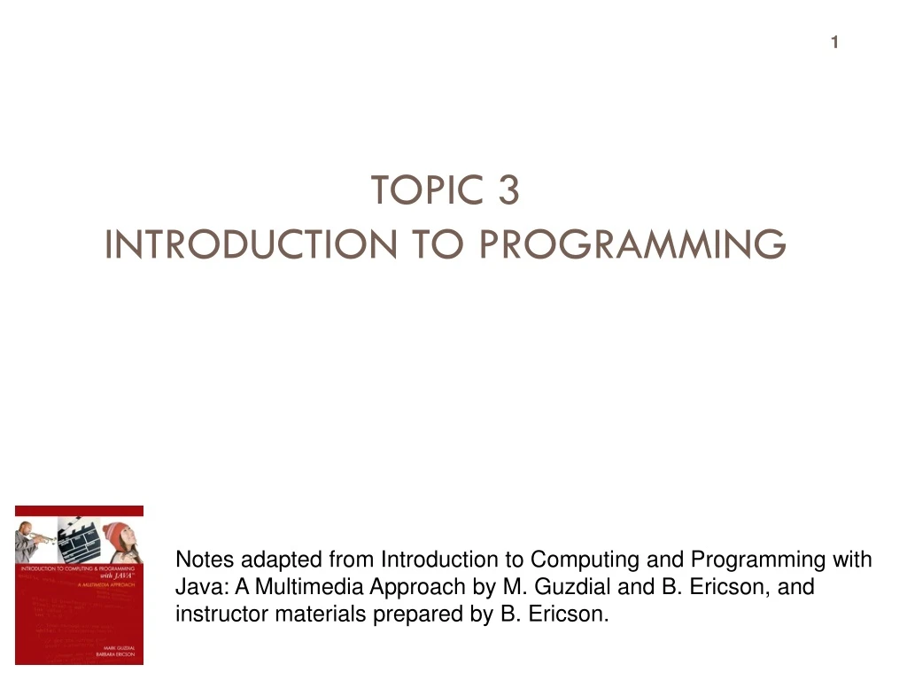 topic 3 introduction to programming