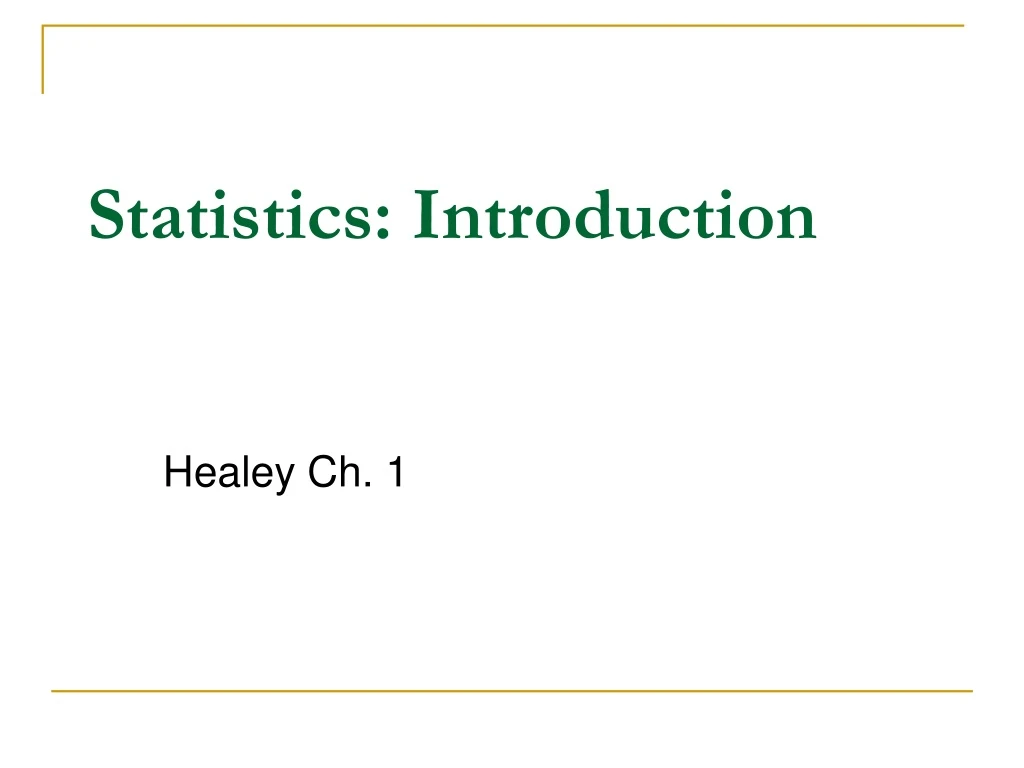 statistics introduction