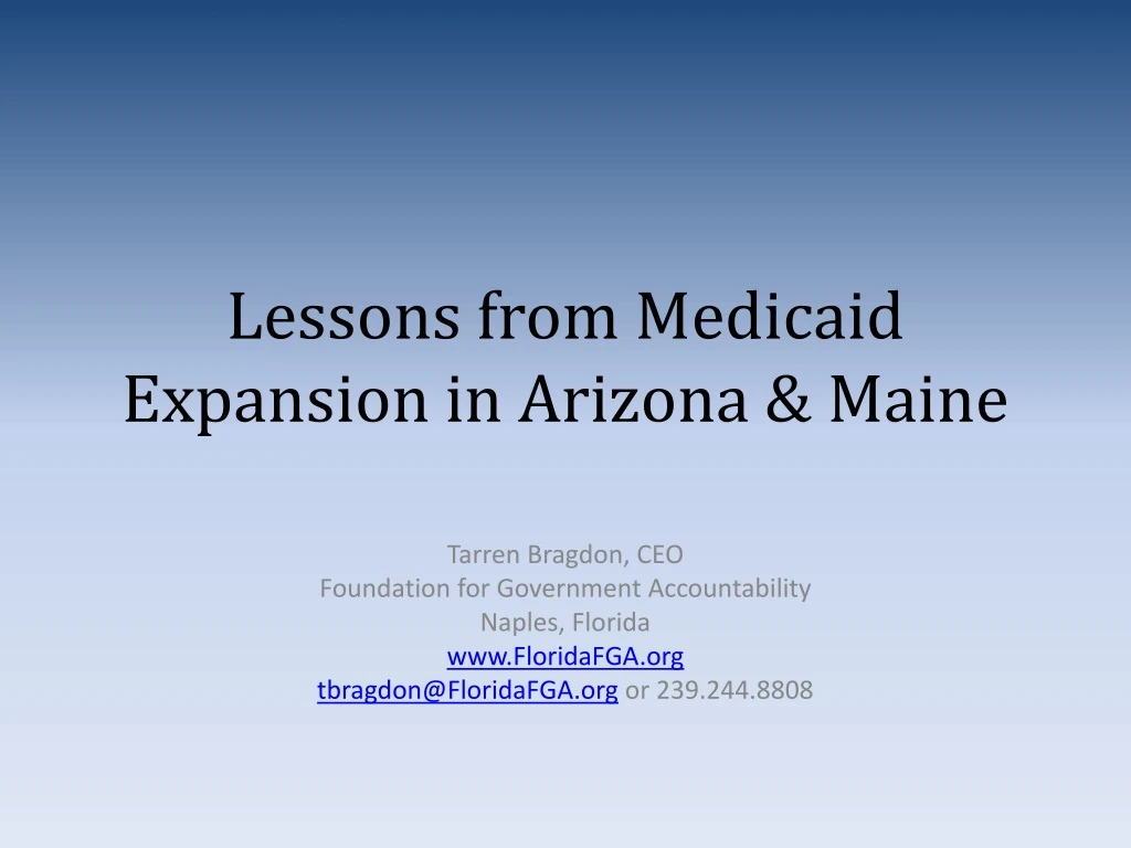 lessons from medicaid expansion in arizona maine