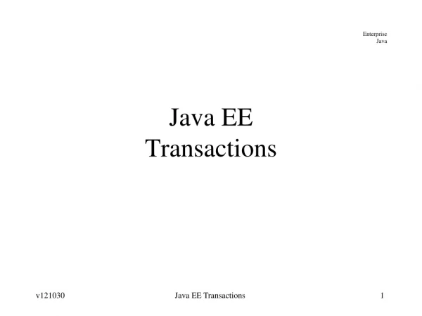 Java EE Transactions