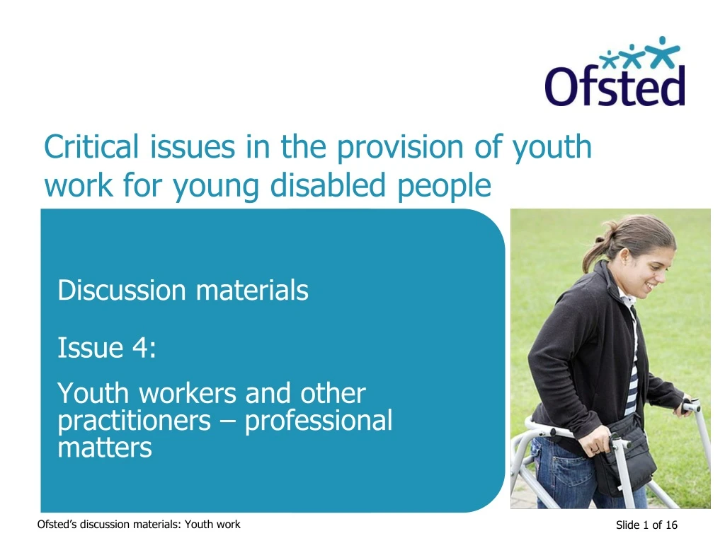 critical issues in the provision of youth work for young disabled people