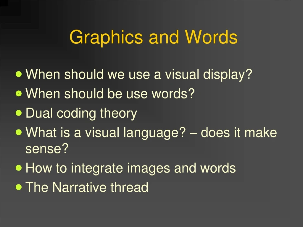 graphics and words