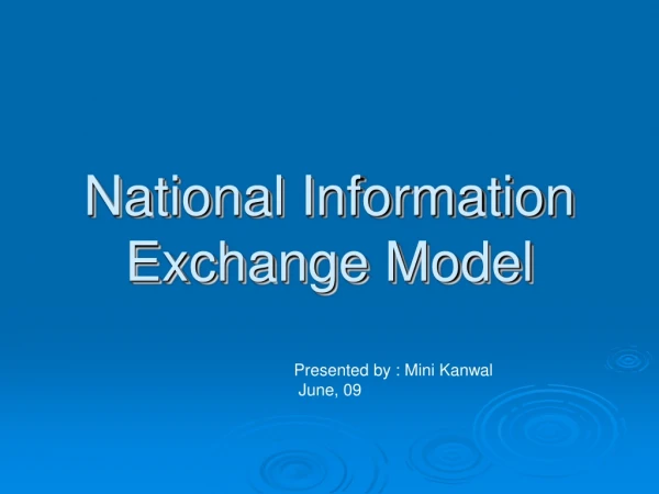 National Information  Exchange Model