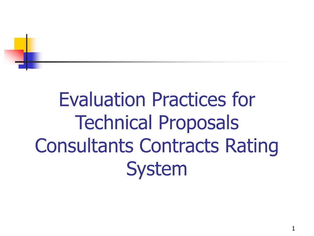 evaluation practices for technical proposals consultants contracts rating system