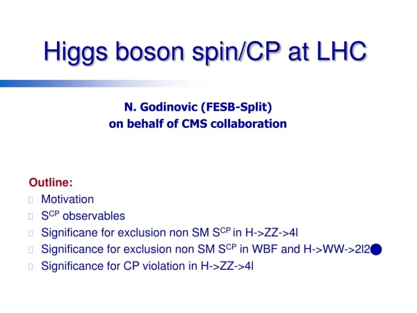 Higgs boson spin/CP  at LHC