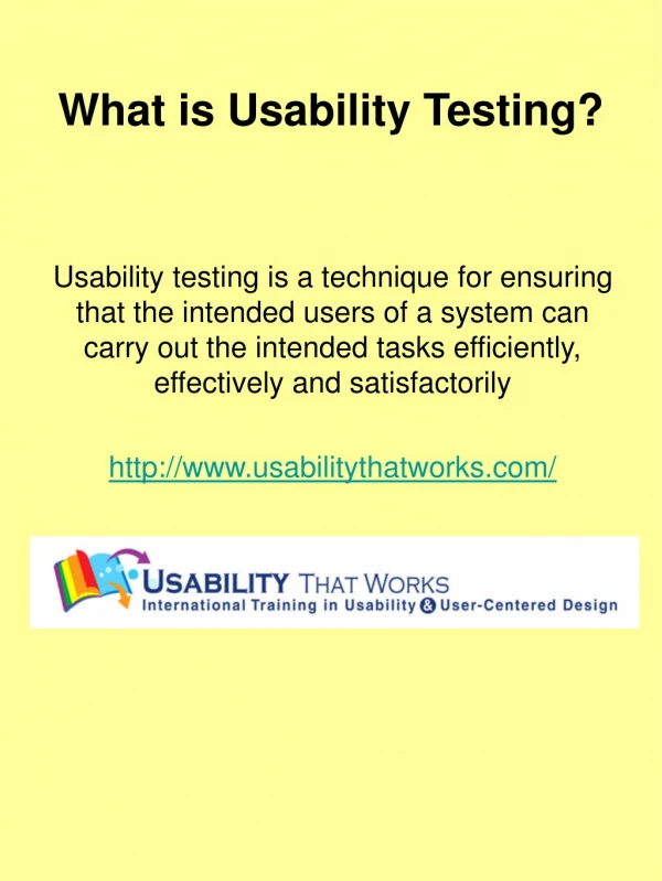 What is Usability Testing?