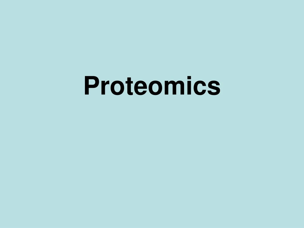 proteomics