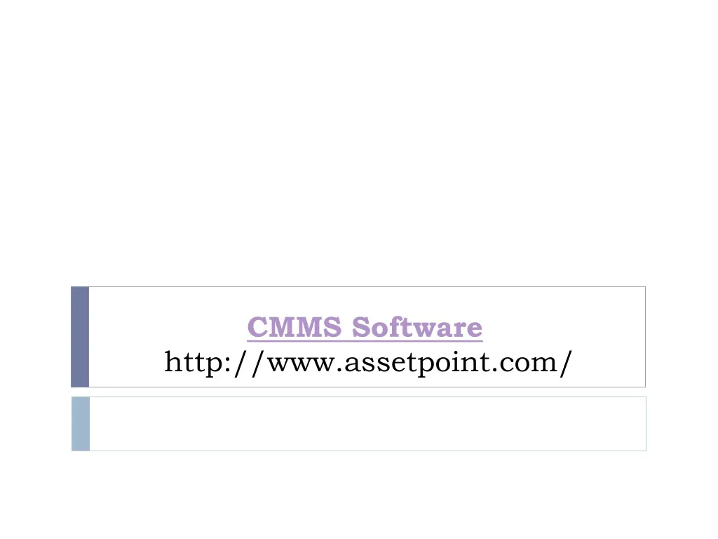 cmms software http www assetpoint com