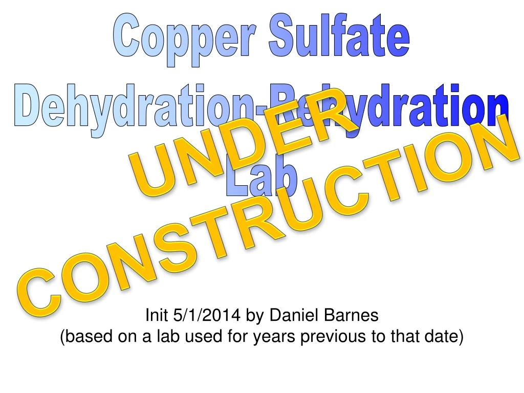 copper sulfate dehydration rehydration lab