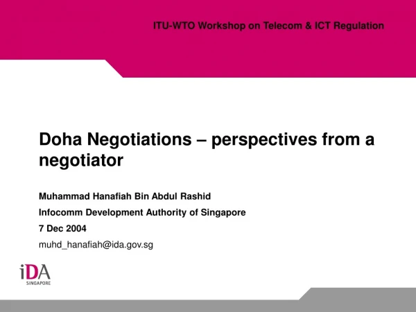 Doha Negotiations – perspectives from a negotiator