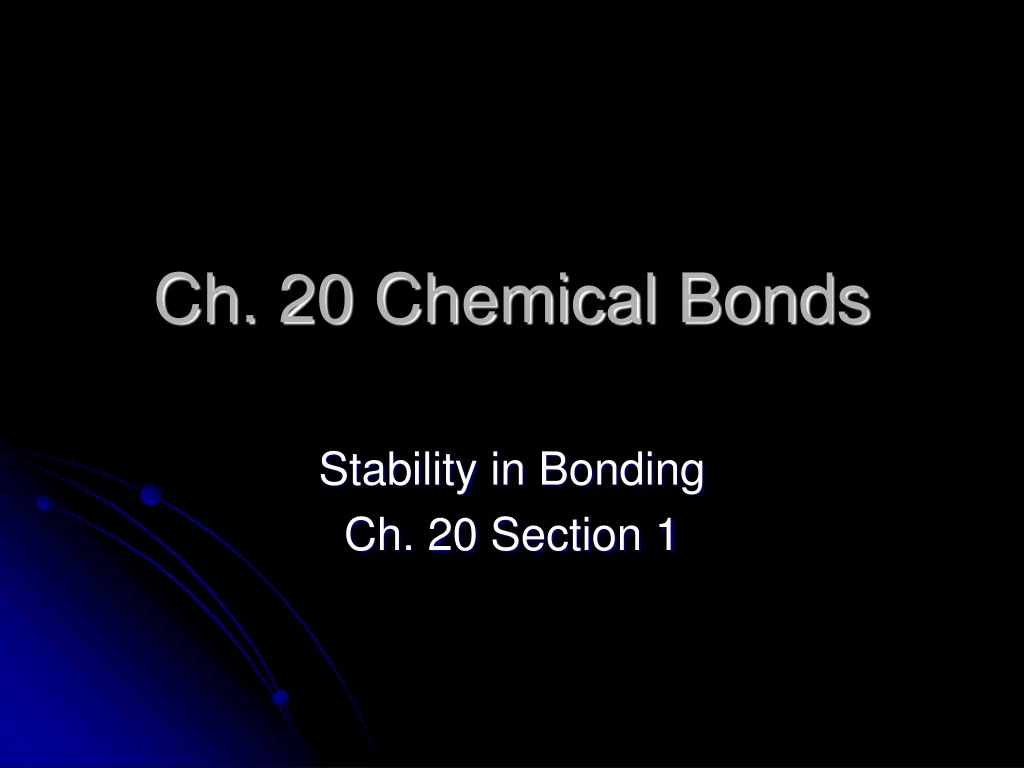 ch 20 chemical bonds