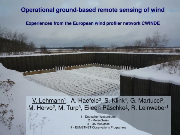 Operational  ground-based  remote  sensing of  wind