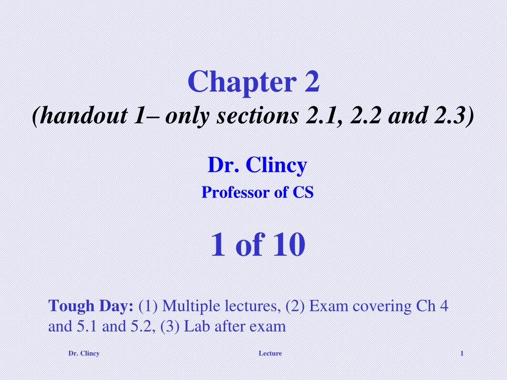 chapter 2 handout 1 only sections 2 1 2 2 and 2 3