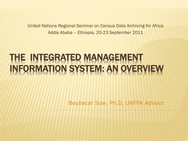 The   integratED  Management Information System: An overview