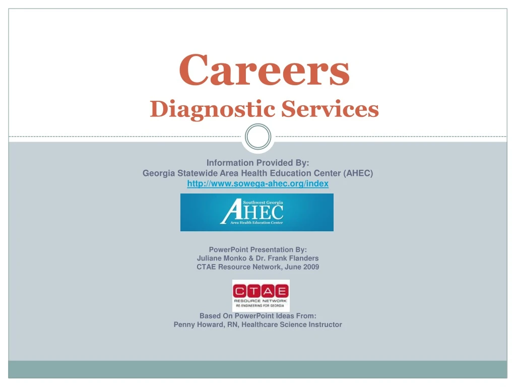 careers diagnostic services