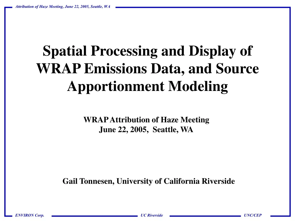 spatial processing and display of wrap emissions
