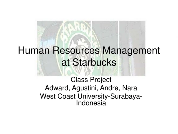 Human Resources Management at Starbucks