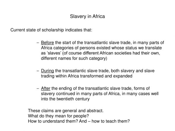 Slavery in Africa
