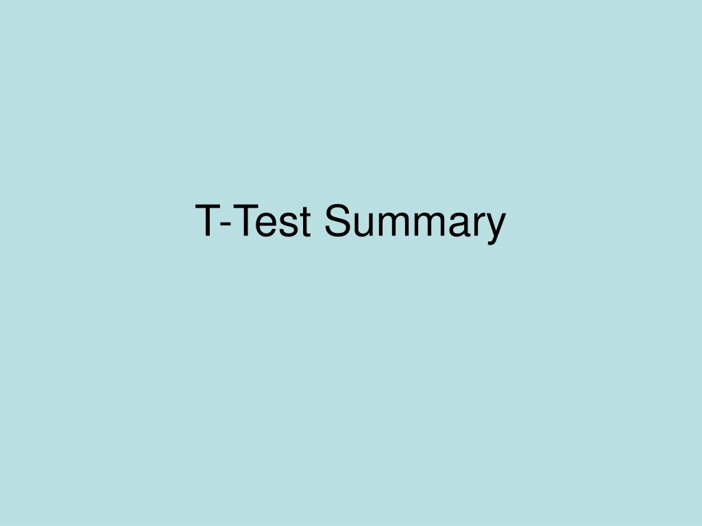 t test summary