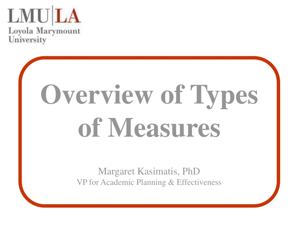 overview of types of measures